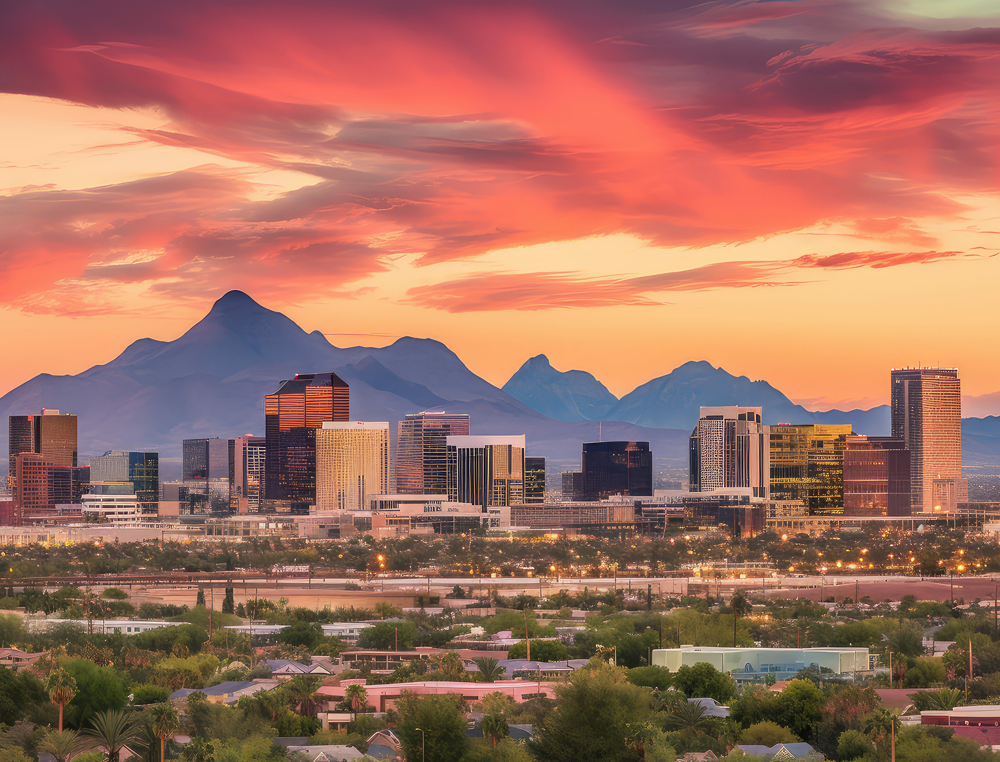 sun phoenix arizona skyline
